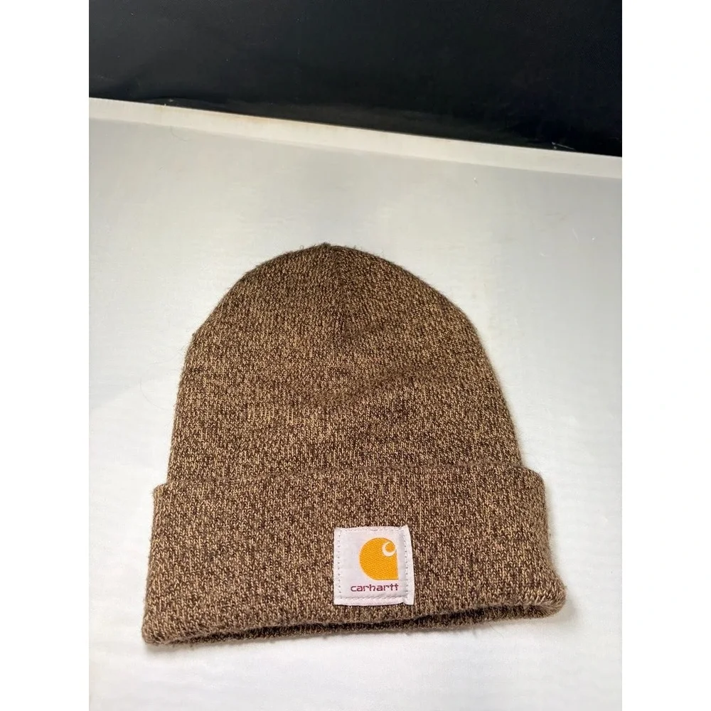 Carhartt A18 Knit Cuffed Beanie Watch Hat in Dark Brown Heather